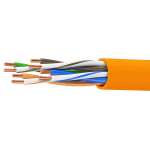 Кабель витая пара кат. 5E неэкранированный U/UTP, 4 пары, нг(А)-HF, цвет внешней оболочки оранжевый, коробка 305 м Кабель витая пара кат. 5E неэкранированный U/UTP, 4 пары, нг(А)-HF, цвет внешней оболочки оранжевый, коробка 305 м