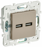 Розетка 2гн USB+USB A+A с/у шампань механизм 3,1А SK-R15Sh SKANDY IEK (1/10/100)