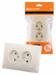 Розетка 2гн без З/К с/у крем 10А Лама TDM Розетка 2гн без З/К с/у крем 10А Лама TDM