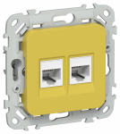 FLITE Роз 2я RJ45/RJ11 кат.5Е/3 UTP РКТ5е/3-2-0-ФлЖК ж/к IEK