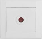 Розетка 1гн ТВ проходная с/у белый Defne Makel (1/12/120)