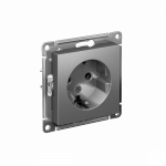 Розетка 1гн с З/К с/у сталь механизм 16А AtlasDesign Systeme Electric (1/20)