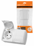 Розетка двойная 2П+3 открытой установки IP54 16А с крышкой белая "Селигер" TDM Розетка двойная 2П+3 открытой установки IP54 16А с крышкой белая "Селигер" TDM