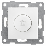 GUSI Bravo МЕХАНИЗМ диммера,  500 W, с накладкой  и  воротком, скрытая  установка. Цвет белый.