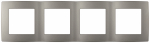 Рамка для розеток и выключателей ЭРА Серия 12 12-5004-16 на 4 поста, титан Рамка для розеток и выключателей ЭРА Серия 12 12-5004-16 на 4 поста, титан