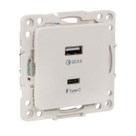 Розетка 2гн USB+USB typeA+typeC с/у белый механизм винт.клеммы Стокгольм PROxima EKF (1)