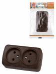 Розетка 2гн без З/К о/у венге 10А IP20 "Дача" Народная TDM (10) Розетка 2гн без З/К о/у венге 10А IP20 "Дача" Народная TDM (10)