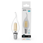 Лампа светодиод 10Вт Свеча на ветру Е14 4100К 670Лм филамент прозр Gauss Filament Elementary (1/10/100) Лампа светодиод 10Вт Свеча на ветру Е14 4100К 670Лм филамент прозр Gauss Filament Elementary (1/10/100)