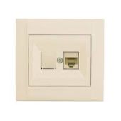 Розетка 2гн комп+гнездо RJ45+гнездо с/у крем кат.5е Lilium Natural Kare Makel Розетка 2гн комп+гнездо RJ45+гнездо с/у крем кат.5е Lilium Natural Kare Makel