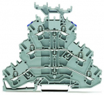 Зажим клеммный проходной 93.5мм размер ячейки 5.2мм на DIN-рейку 3 уровня сечение провода 4мм² 24А 500В термопласт Wago Зажим клеммный проходной 93.5мм размер ячейки 5.2мм на DIN-рейку 3 уровня сечение провода 4мм² 24А 500В термопласт Wago