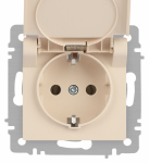 Розетка Intro Accent 6-203-02 2P+E Schuko с крышкой, 16А-250В, IP20, СУ, сл.кость