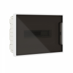 Щиток 12 мод встраиваемый FRAME, белый, с тонированной дверцей, с 2  шинами PEN на 6 и 8 отв.