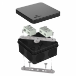 Коробка огнестойкая разветвительная для о/п двухкомпонентная 60-0210-FR6.0-4-4-Р Е15-Е60 RAL9005 80х80х40 (44 шт/кор) Промрукав