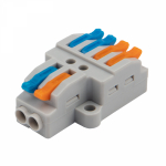 Клемма СМК 2х2 проходная разветвительная 2 полюса, с монтажной площадкой (1 ввод, 2 вывода на полюс) (50 шт./уп.) REXANT (50/50/2000)