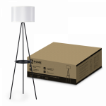 Светильник напольный под лампу ТНО 04ПВ-Е27-WB 230В полка, белый абажур, черная тренога IN HOME Светильник напольный под лампу ТНО 04ПВ-Е27-WB 230В полка, белый абажур, черная тренога IN HOME
