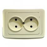 Розетка 2гн без З/К с/у крем 16А Mimoza Makel (1/12/120)