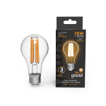 Лампа светодиод 26Вт груша А70 Е27 2700К 2600Лм Gauss Filament 1/10/40 Лампа светодиод 26Вт груша А70 Е27 2700К 2600Лм Gauss Filament 1/10/40