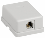 Розетка настенная RJ12 6P4C кат.3 UTP 1 порт белая ITK (1/20/500)
