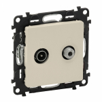Розетка 2гн ТВ+спутник TV+SAT проходная с/у крем механизм Valena LIFE Legrand Розетка 2гн ТВ+спутник TV+SAT проходная с/у крем механизм Valena LIFE Legrand