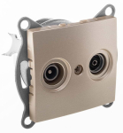 GUSI Bravo МЕХАНИЗМ розетки TV+ SAT, оконечной, скрытая  установка. Цвет : шампань.