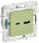 Розетка 2гн USB+USB A+C с/у мятный механизм 18Вт SK-R13M SKANDY IEK (1/10/100)