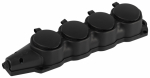 Колодка 4гн с З/К черная каучук с крышкой IP44 KX-4e-B-IP44 ЭРА (1/50)