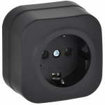 GLORY Роз. с з/к без з/ш о/у 16А РС20-3-ХЧм черн. м. IEK