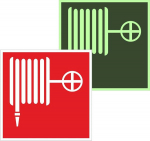 Знак F 02 "Пожарный кран" 200х200 мм, пластик с покрытием фотолюминесцентным ГОСТ Р 12.4.026-2001 EKF