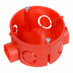 Коробка подрозетник 68х42 красный с/у в бетон блочный безгалогенная (HF) КУ1101 С3М3 Промрукав (1/224/224)