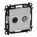 Розетка 2гн ТВ+спутник TV+SAT проходная с/у алюминий механизм Valena LIFE Legrand Розетка 2гн ТВ+спутник TV+SAT проходная с/у алюминий механизм Valena LIFE Legrand