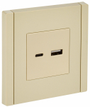 Розетка 2гн USB+USB A+C с/у ваниль 18Вт FP451 FORTE&PIANO IEK (1/10/100)