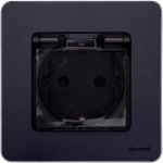 Розетка 1гн с З/К с крыш. шторки с/у антрацит механизм 16А IP44 INSPIRIA Legrand (1/10/100)