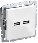 Розетка 2гн USB+USB A+A с/у белый механизм 5В 3,1А РЮ10-1-БрБ BRITE IEK (1/8/80)