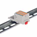 Зажим клеммный проходной 28.8мм размер ячейки 31.6мм на DIN-рейку 1 уровень сечение провода 2.5мм² 24А 690В термопласт DKC (ДКС)