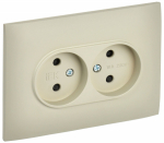 Розетка 2гн без З/К шторки с/у крем в сборе 10А SK-R09B SKANDY IEK (1/10/100)