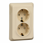 Розетка SE Этюд 2-мест. в сборе с корпусом с З/К скр. уст-ки16А 220-250В со шторками IP20 кремовый Розетка SE Этюд 2-мест. в сборе с корпусом с З/К скр. уст-ки16А 220-250В со шторками IP20 кремовый