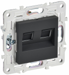 Розетка 2гн комп+комп RJ45+RJ45 с/у графит кат.5E механизм SK-K03G SKANDY IEK (1/10/100)