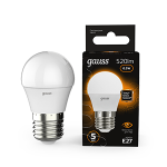 Лампа светодиод 6,5Вт Шар Е27 3000К 520Лм матовая Gauss Black (1/10/100)