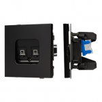 Механизм компьютерной розетки двойной SCT-TENDO-MPC2-PL-BK (RJ-45, CAT6) (Arlight, Черный)