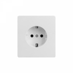 Розетка 1гн с З/К шторки с/у перламутр механизм с рамкой 16А MIELE ROUND KRANZ (1/100)