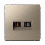 Розетка 2гн комп+комп RJ45+RJ45 с/у шампань механизм кат.6А ArtGallery Systeme Electric (1/5/20)