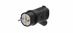 Вилка угловая с 3/К черная каучук 16А IP44 MultiSet Systeme Electric