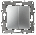 Переключатель ЭРА Серия 12 12-1112-03 перекрёстный двойной, 10АХ-250В, алюминий Переключатель ЭРА Серия 12 12-1112-03 перекрёстный двойной, 10АХ-250В, алюминий