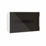 Щиток 18 мод встраиваемый FRAME, белый, с тонированной дверцей, с 2  шинами PEN на 8 и 10 отв.