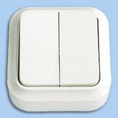 Выключатель 2кл о/у черный IP20 Пралеска Беларусь (1/90)