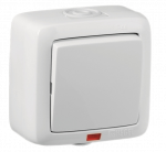 Выключатель 1кл о/у белый с подсветкой LED в сборе 10А 250В IP44 Альфа HEGEL (15/15) Выключатель 1кл о/у белый с подсветкой LED в сборе 10А 250В IP44 Альфа HEGEL (15/15)