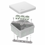 Коробка огнестойкая для о/п двухкомпонентная 60-0210-FR2.5-6 Е15-Е120 RAL7035 80х80х40 Промрукав