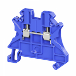 Клемма проходная, винтовой зажим, 2 точки подключения, 4 кв.мм, синяя