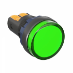 Лампа индикаторная в сборе 1 источник света зеленая круглая линза, плоская 220В AC/DC d22.2мм СВЕТОДИОД. (LED) IP68 DKC Mitra