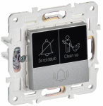 SKANDY Кнопка звонка с инд. отел. 10А SK-V17S сереб. IEK